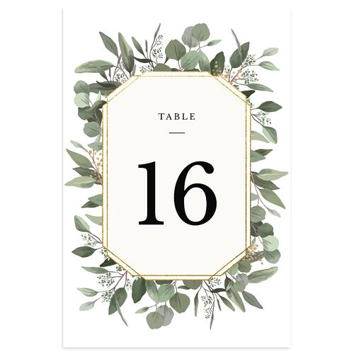 Eucalyptus Frame Table Numbers Pure White Signature