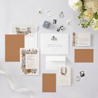 Timeless Wildflowers Wedding Invitations Terracotta Signature Blank No Standard