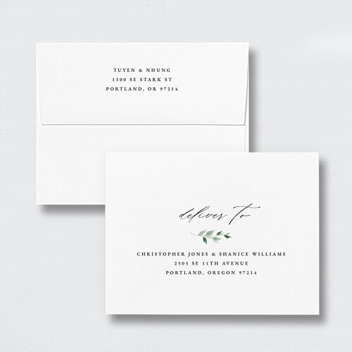 Sparkling Wisteria Thank You Card Envelopes White Standard Iris Both Recipient and Return Addresses