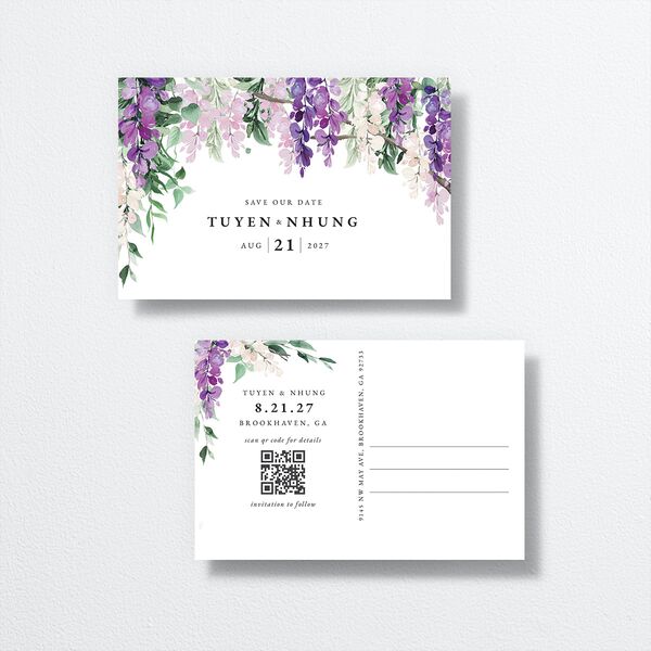 Sparkling Wisteria Thank You Postcards Iris