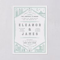 Iconic City Wedding Invitations Tide Pool Signature Blank No Standard