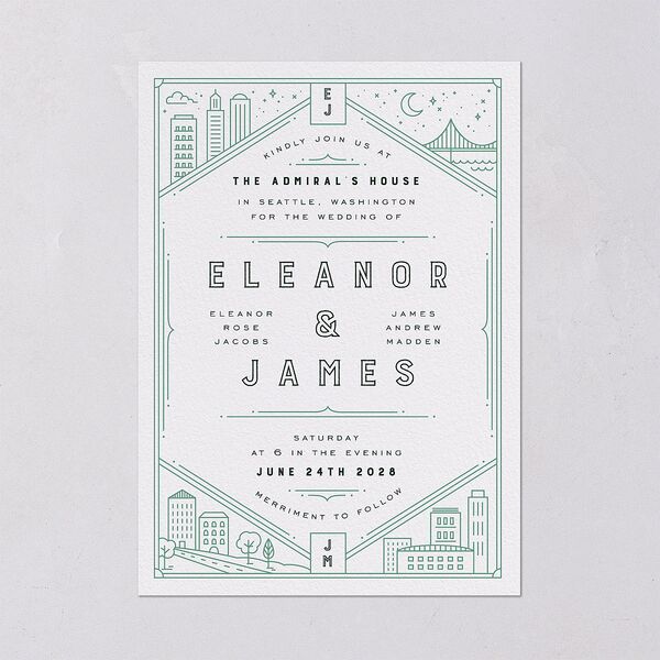 Iconic City Wedding Invitations Tide Pool Signature Blank No Standard