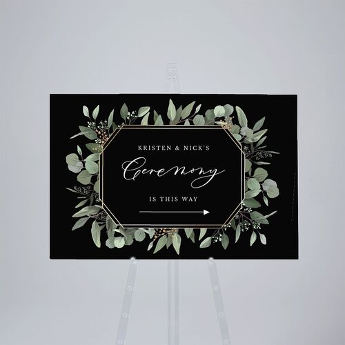 Eucalyptus Frame Standard Direction Sign Large Midnight Standard Outdoor Corrugated L Direction