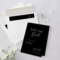 Modern Contrast Save The Date Cards Midnight Signature smooth Blank No