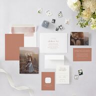 Striking Scene Save the Date Cards Dusty Rose Signature smooth Blank No Standard
