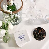 The Night Before Simple Welcome Party Wedding Day Coasters Sapphire Cardboard Circle