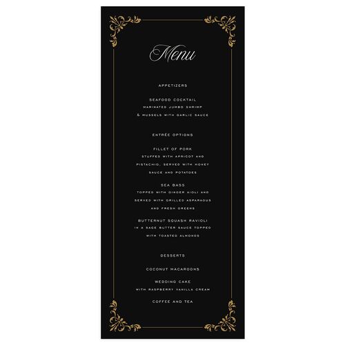 Old Money Menus Midnight Signature