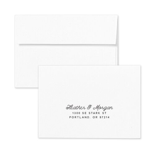 Vintage Mountain Wedding Response Card Standard Envelopes White Espresso Return Address Signature Standard