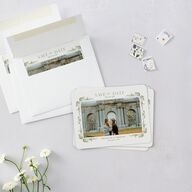 Vintage Ornate Frame Save The Date Magnets Olive Magnet Paper