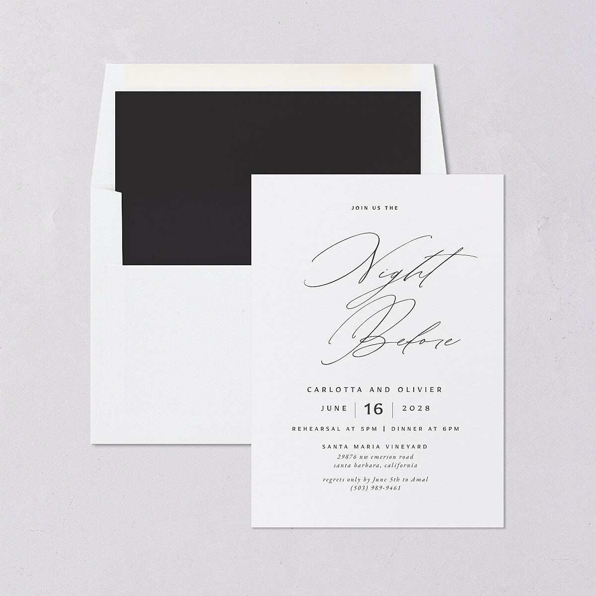 Simply Classic Rehearsal Dinner Invitations — view 4