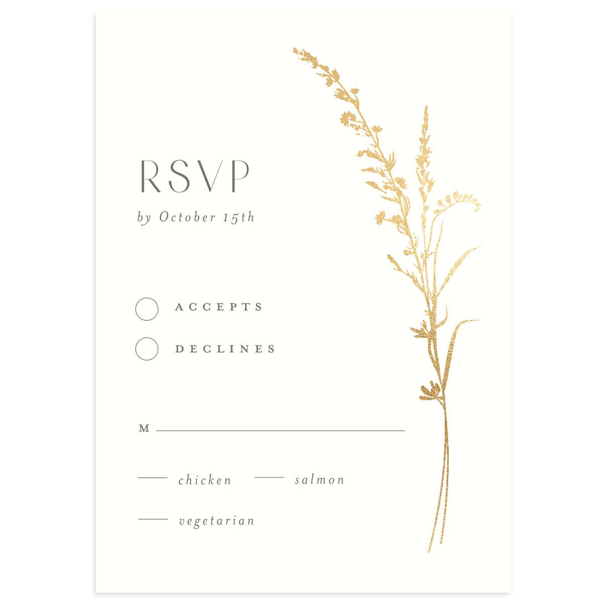 Minimal Wildflower Wedding Response Cards