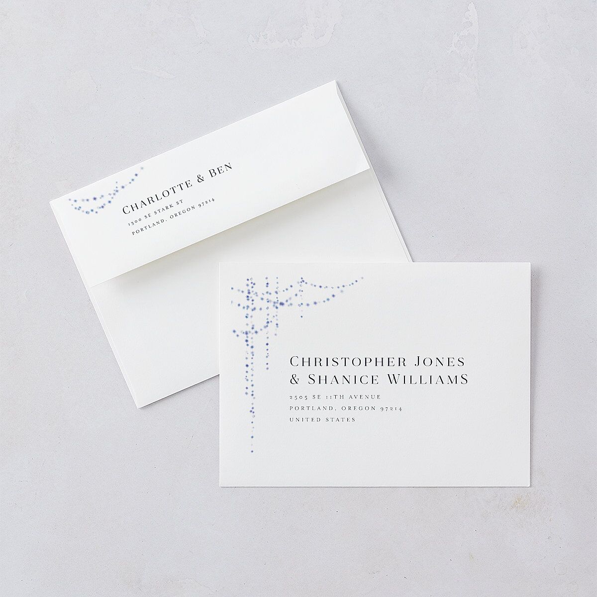 Enchanted Evening Save the Date Cards Dark Navy Signature smooth Blank No Standard
