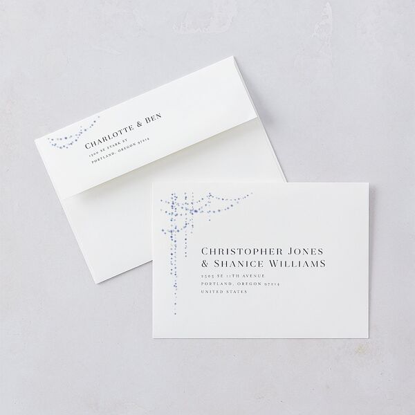 Enchanted Evening Save the Date Cards Dark Navy Signature smooth Blank No Standard