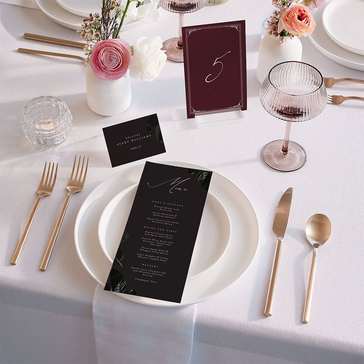 Vintage Gothic Table Numbers Licorice Signature