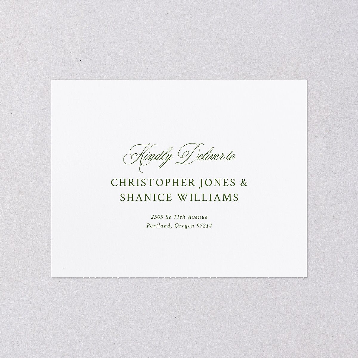 Your Own Classic Italian Venue All-in-One Wedding Invitations Dark Camo Signature Light Both Recipient and Return Addresses No