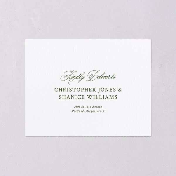 Your Own Classic Italian Venue All-in-One Wedding Invitations Dark Camo Signature Light Both Recipient and Return Addresses No
