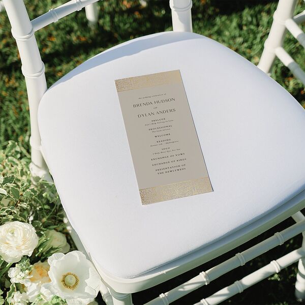 Ornate Regency Wedding Programs Gold Taupe Signature