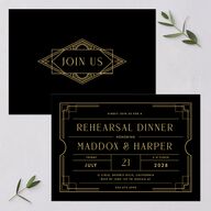 Vintage Hollywood Rehearsal Dinner Invitations Licorice Signature Blank Standard