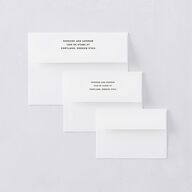 Adventure Icon Wedding Invitation Envelopes White Hunter Green Both Recipient and Return Addresses Standard Signature