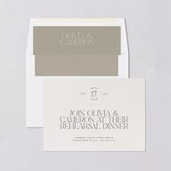 Photo Arch Rehearsal Dinner Invitations Taupe Signature Blank Standard