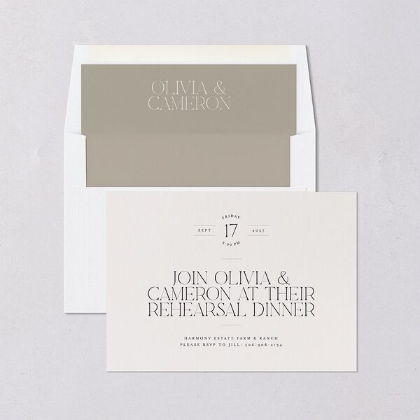 Photo Arch Rehearsal Dinner Invitations Taupe Signature Blank Standard