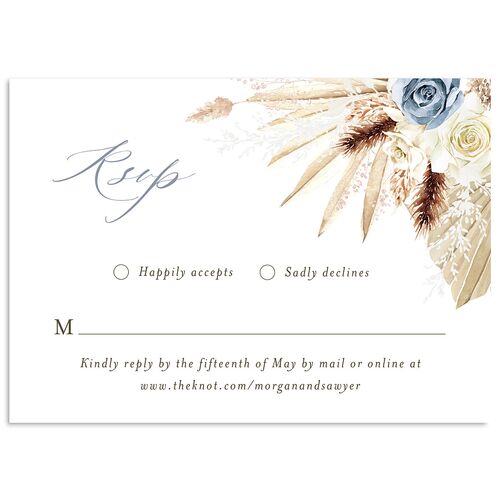Western Floral Wedding Response Cards Dusty Blue Signature Standard