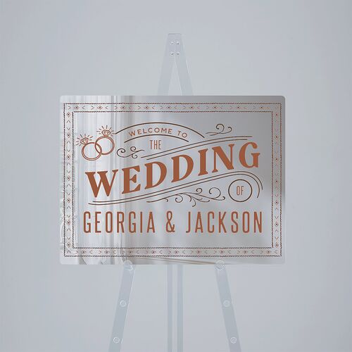 Western I Do BBQ Mirrored Acrylic Welcome Sign Medium Saddle Mirrored Acrylic M Welcome Standard