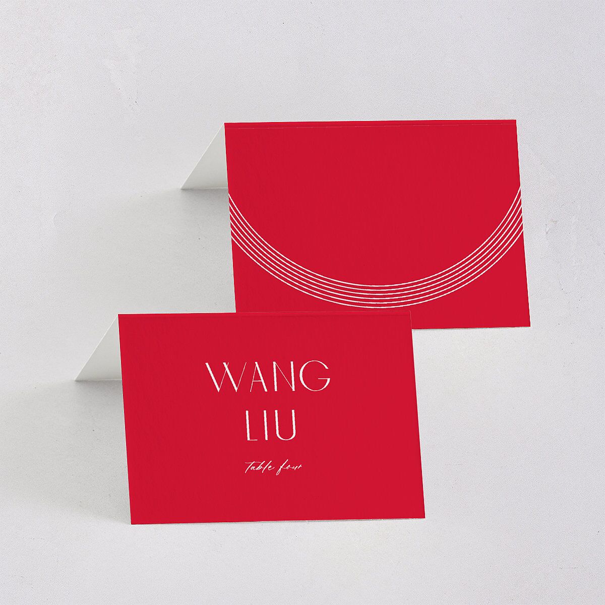Chinese Lucky Circle Place Cards True Red Signature