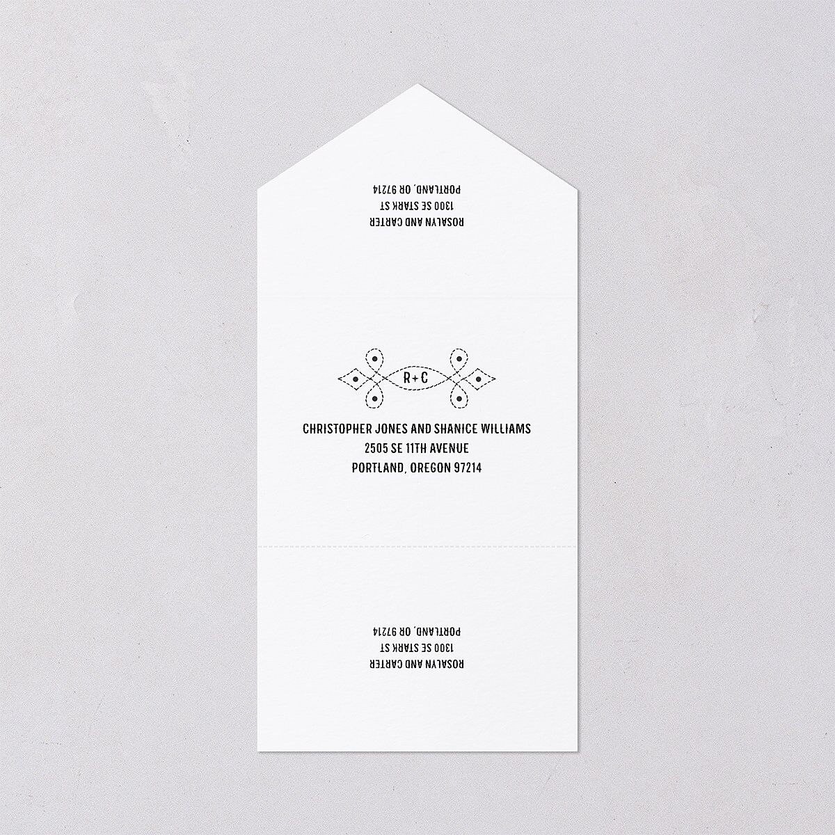Classic Western Foil All-in-One Wedding Invitations Midnight Signature Light Both Recipient and Return Addresses No