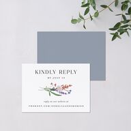 Mountain Wildflowers URL RSVP Cards Dusty Blue Signature Standard