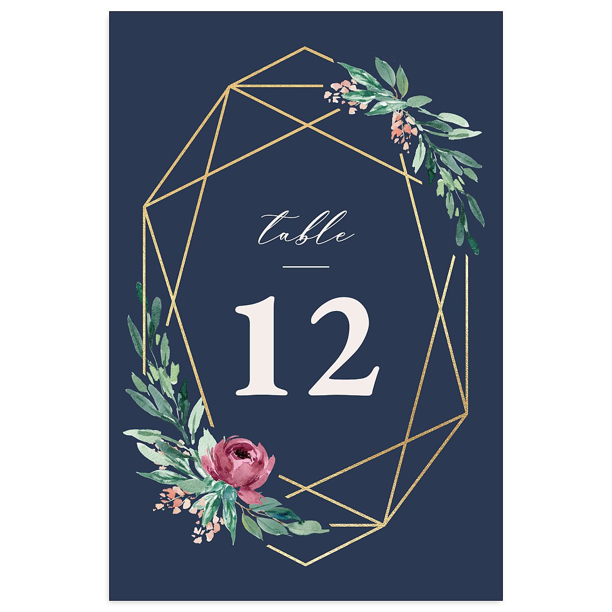 Gilded Botanical Foil Table Numbers