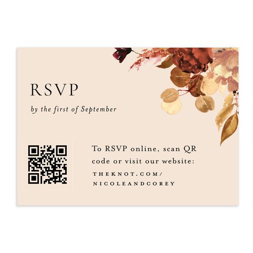 Timeless Bouquet QR Code RSVP Cards Chocolate Signature Standard