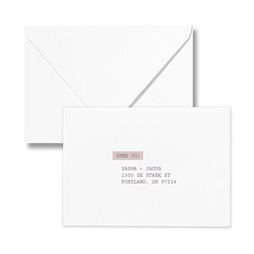 Editorial Label Maker Response Card Euro Envelopes White Orchid Return Address Luxe