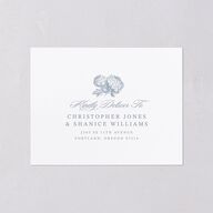 Vintage Hydrangea Garden Crest All-in-One Wedding Invitations Slate Signature Light Both Recipient and Return Addresses No
