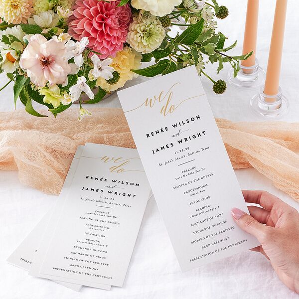 We Do Foil Wedding Programs Gold Midnight Signature