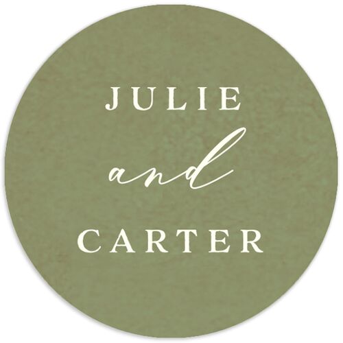 Sunflower Wedding Stickers Cream Circle
