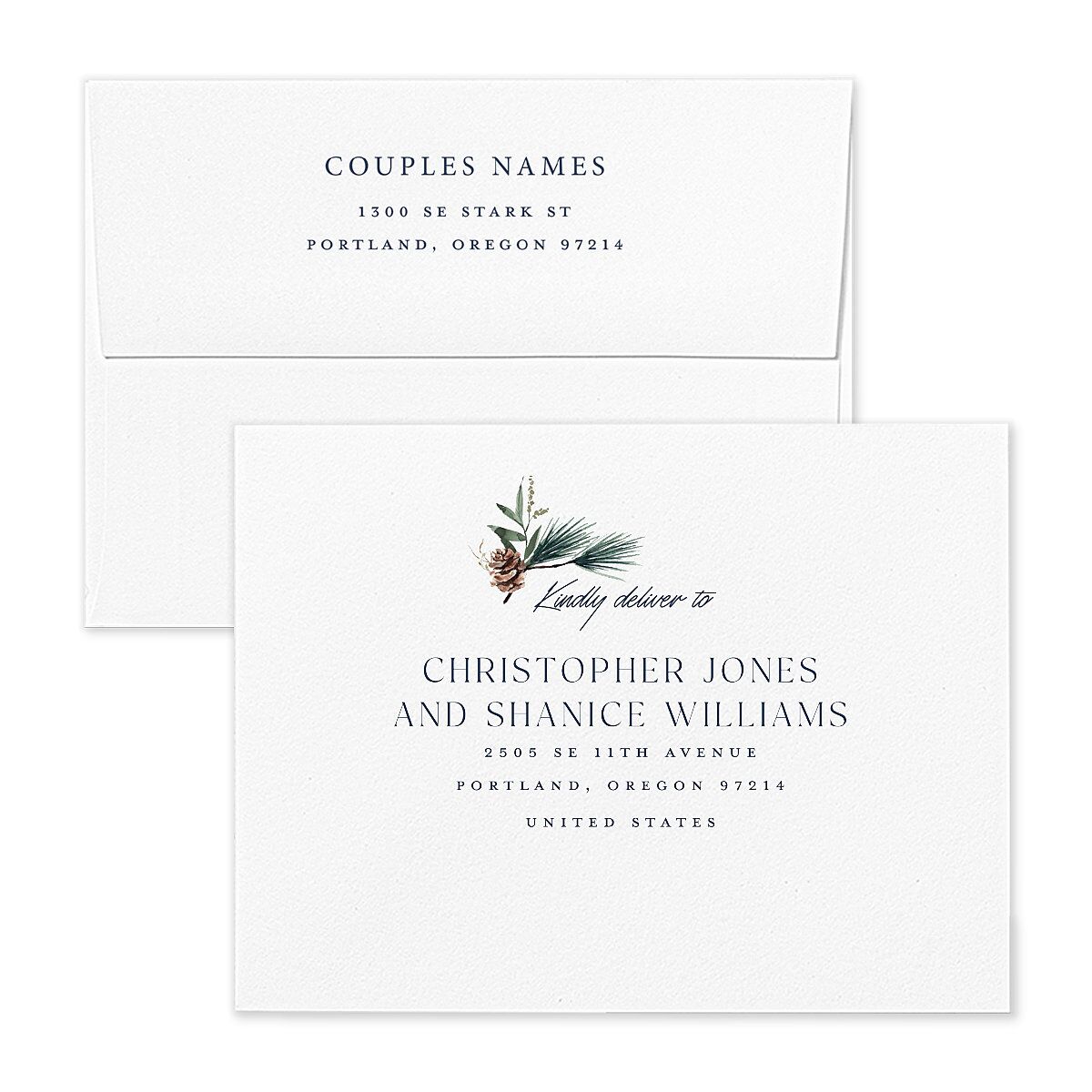 Rustic Pine Thank You Card Envelopes