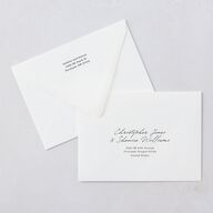 Elegant Mountain Monogram Wedding Invitation Euro Envelopes Pure White White Both Recipient and Return Addresses Luxe Signature