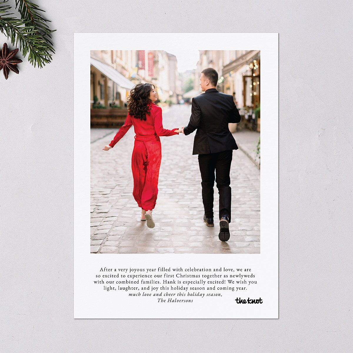Merry Gallery Holiday Cards Pure White Signature Blank Standard Portrait