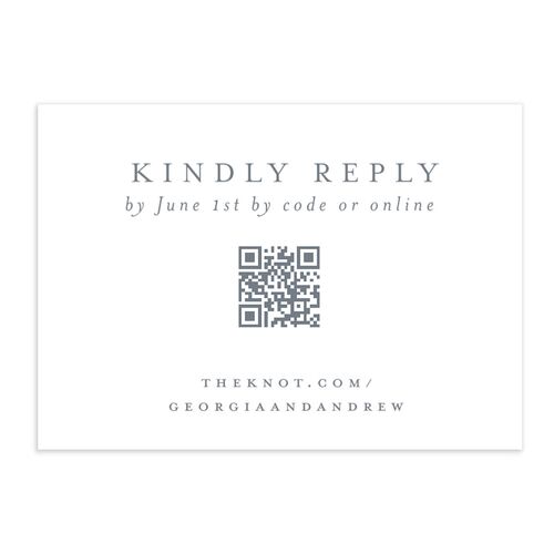 Elegant Date QR Code RSVP Cards Slate Signature Standard