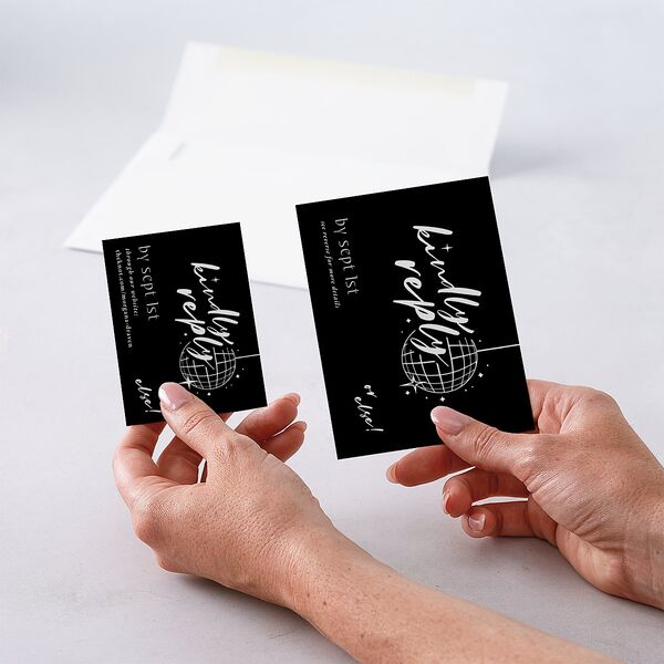 Til Death Do We Disco URL RSVP Cards Licorice Signature Standard