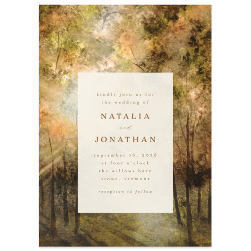 Enchanted Forest Wedding Invitations Saddle Signature Blank No Standard