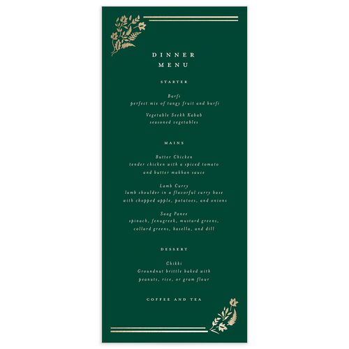 Rustic Kingdom Menus - Green