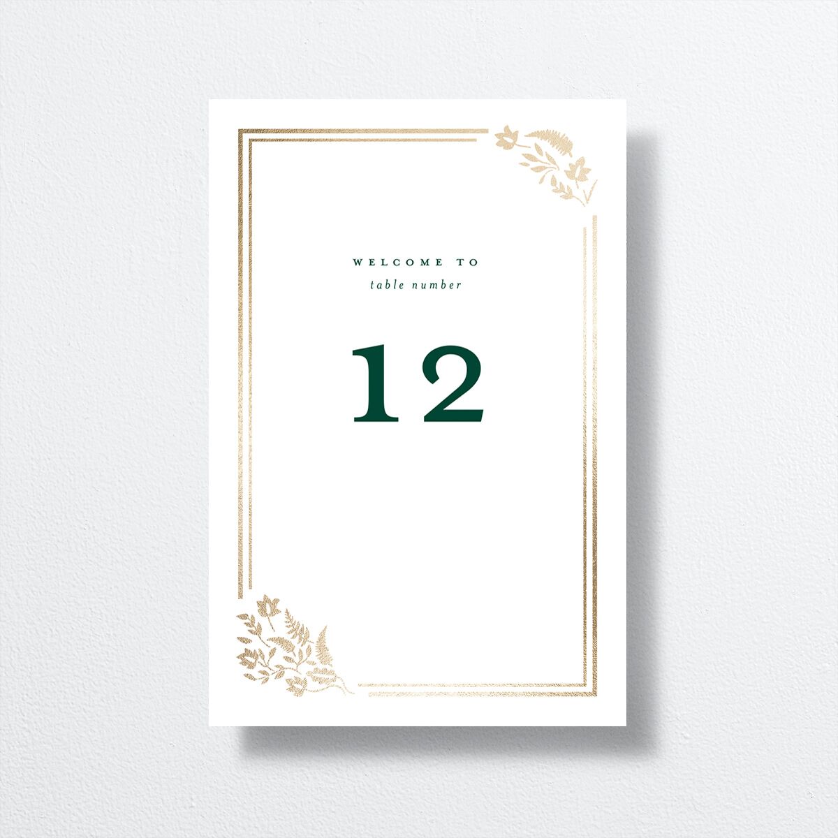 Rustic Kingdom Table Numbers Gold Dark Green Signature