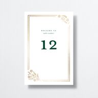 Rustic Kingdom Table Numbers Gold Dark Green Signature