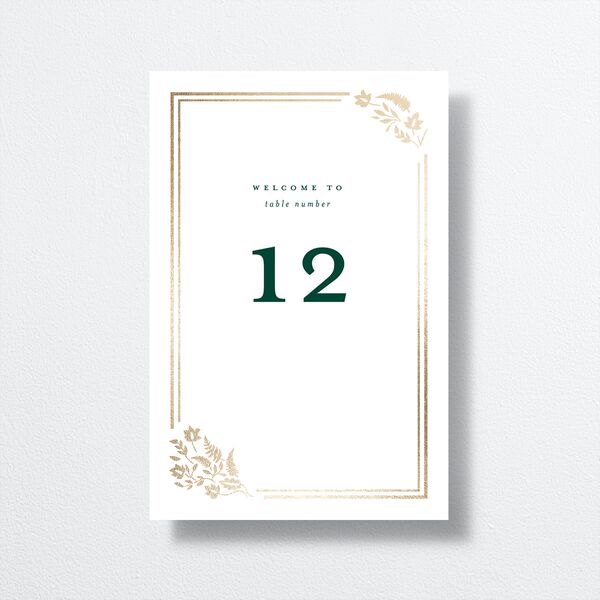 Rustic Kingdom Table Numbers Gold Dark Green Signature