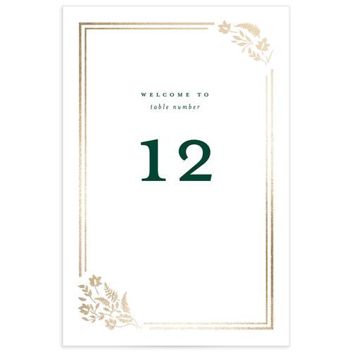 Rustic Kingdom Table Numbers Gold Dark Green Signature
