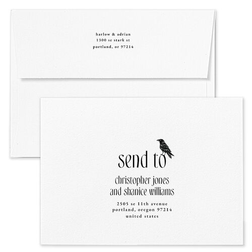 Spooky Halloween Nouveau Wedding Invitation Envelopes White Pure White Return Address Standard Signature