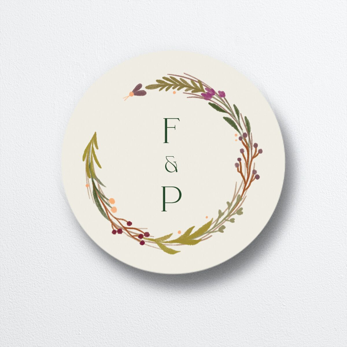 Mushroom Magic Wedding Stickers Mauve