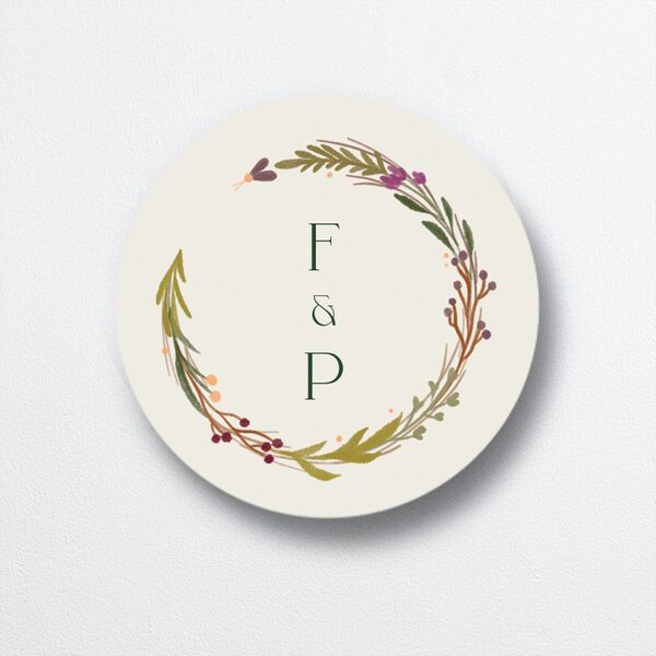 Mushroom Magic Wedding Stickers Mauve
